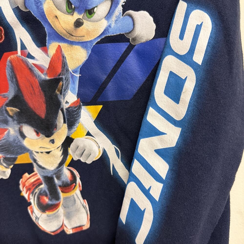 Sonic the Hedgehog Sonic & Shadow Hoodie Sweatshirt Navy Blue Small (5/6) - Picture 2 of 5